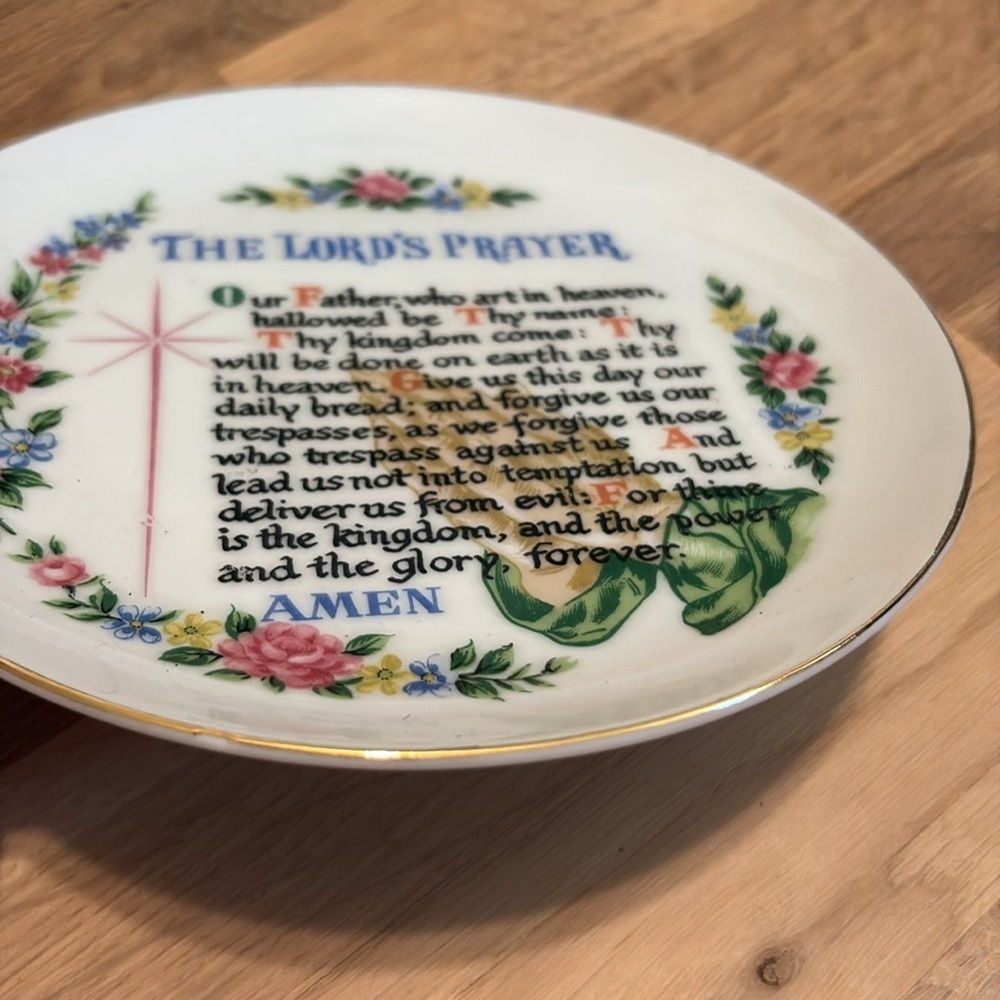Decorative Plate with The Lord's Prayer - Picture 3 of 5